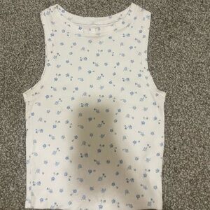 Hollister Kids Floral Tank Top - White and Blue